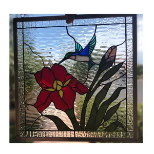 Fabbrica moderna di vetro della costruzione del mestiere di arte del vetro macchiato della finestra di vetro colorato di stile in cina