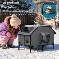 Nouvelle Maison pour Chat d'Extérieur Pliable, Portable, Imperméable en Tissu Enduit PVC, Chaude et Isolée pour l'Hiver, Idéale pour les Chats Sans-abri