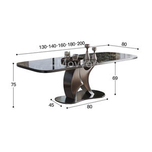 イタリアのハイエンドロックプレートダイニングテーブル組み合わせモダンなライトパターン家庭用家具とエントリー - Product Image 4