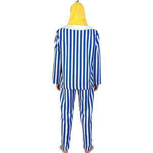 Sick Banana <b>Man</b> <b>Pajama</b> Costume Blue White Stripes Hooded Adult Cosplay <b>Set</b> Game Anime Role Playing - Product Image 1
