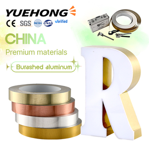 <span class=keywords><strong>Alluminio</strong></span> Spazzolato Argento e Oro per Lettere Luminose da Interno, Larghezza da 3 cm a 8 cm, Sorgente Luminosa LED - Product Image 1