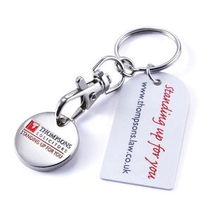 <b>Custom</b> Metal Shopping Cart Coin <b>Keychains</b> - Engraved Logo Token for Grocery Carts & Promotions - Product Image 4