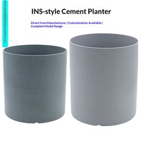 Pot de fleurs minimaliste en bois-plastique épaissi, aspect ciment, grand format, pour plantes vertes, balcon intérieur, plantation décorative