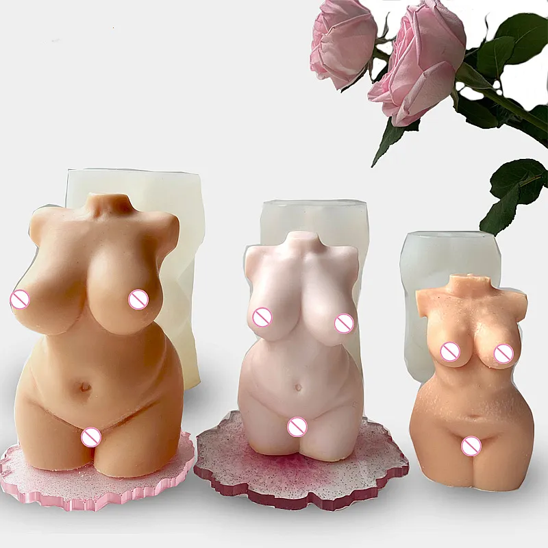 Moldes de silicona M1099 para hacer hermosas esculturas de cuerpo para mujer, moldes de silicona para velas femeninas