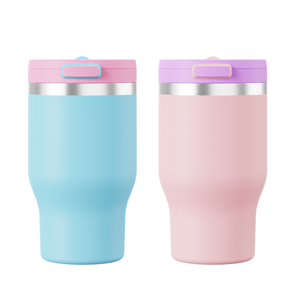 Mug de voyage isotherme moderne en acier inoxydable à double paroi, écologique, avec paille, pour le camping – Durable et élégant - Product Image 2