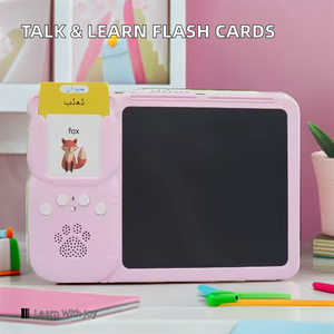 Tablette d'écriture et de dessin LCD pour enfants de 2 à 7 ans, avec cartes flash éducatives et blocs-notes de mots à apprendre, alimentée par piles, pour garçons et filles - Product Image 4