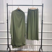 2 Pièces Papillon Nida Jilbab Modeste Couleur Solide Turc Eid Ramadan Femmes Musulmanes Vêtements Islamiques Ensemble de Prière en Gros Jilbab
