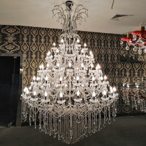 Plafonnier led en cristal au design moderne, produit de luxe, couleur jaune or K9, idéal pour un grand hôtel - Product Image 1