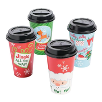Tasse à thé au lait rouge à double paroi jetable avec logo personnalisable avec couvercle pour boissons chaudes Gobelet en papier de Noël Style à paroi unique pour le vin