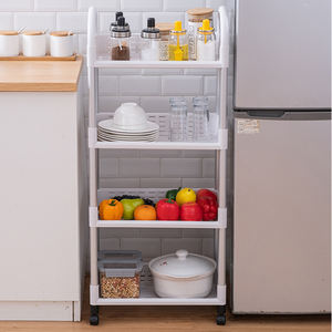 Carrello da cucina a 4 scaffalature per bagno scaffale portaoggetti da 104 cm scaffali portaoggetti per carrello portaoggetti a 4 livelli - Product Image 3