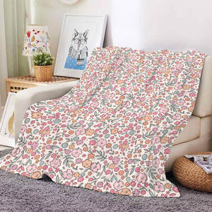 ผ้าห่มขนแกะพิมพ์ลายดอกไม้สไตล์เรโทรโบโฮสุดนุ่ม  แบบกำหนดเองได้ สำหรับใช้ในบ้าน บนเตียง โซฟา สำนักงาน งีบหลับ ปิกนิก และเดินทาง - Product Image 2