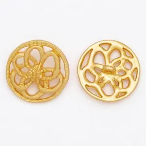 90's gold hollow out flower wholesale buttons