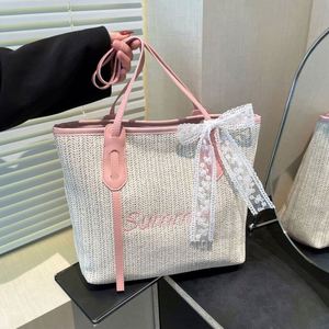 Trendy Casual Women's PU Tote Bag Solid Color Printed Weave Design Silk Ribbon Chains Decor Lightweight Zippered Large Capacity - Product Image 3