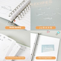 Carnet de recettes de cuisine A4 pour bricolage, journal de cuisine imprimé, couverture PP étanche, journal de cuisine personnalisé pour restaurant à domicile