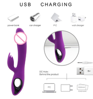 Vibrateur en silicone en forme de lapin, étanche IPX7, 10 modes de vibration, recharge USB, jouets sexuels pour adultes, sensation de toucher réel, stimulation du point G et du clitoris