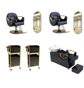 Ensemble de mobilier de salon de coiffure : chaise de coiffeur combinable et achetable séparément - Product Image 1