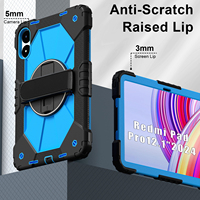 Étui de protection pour Redmi Pad Pro 12.1 Poco Pad 12.1 2024 avec support rotatif à 360°, dragonne et bandoulière, bicolore OEM ODM