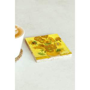 Sous-verre en pierre unique de la série Vincent Van Gogh, design carré de 45 mm, pour cadeau d'entreprise ou promotion - Product Image 2