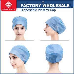 Bande de caoutchouc Chirurgical PP Tête <span class=keywords><strong>Cap</strong></span> Docteur Casquette Ronde Hubei Haixin Casquettes Jetables Capuche Chirurgicale Tête Médicale Chapeau Usine En Gros - Product Image 2