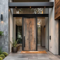 Portes d'entrée en bois massif de style moderne, portes d'entrée en bois personnalisées pour les projets de construction de villas