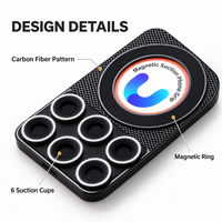 Support magnétique pour téléphone à ventouse, mains libres, pour diffusion en direct, selfie, vidéo, verre, carrelage, multi-surfaces