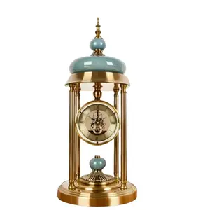 Grande horloge de table en marbre, style européen, décoration de la maison, horloge de bureau