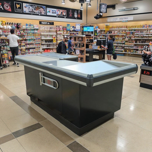 Comptoir de caisse avec gabarit intégré pour supermarché et <span class=keywords><strong>hypermarché</strong></span> à pente légère - Product Image 2
