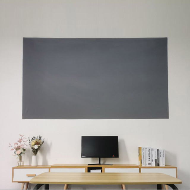 New White Grid Anti-light ALR Curtain 120 Inch Projector Screen Home Office Movie Brightening Portable Projection Cloth