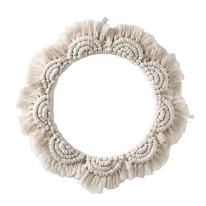 <span class=keywords><strong>Espejo</strong></span> Redondo de Encaje Nórdico, Decoración Artística Bohemia, <span class=keywords><strong>Espejo</strong></span> de <span class=keywords><strong>Cuerda</strong></span> de Algodón Tejido a Mano, <span class=keywords><strong>Espejo</strong></span> Colgante de Pared para Sala de Estar - Product Image 1