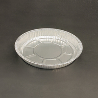 8.5 pouces feuille d'aluminium Pizza Pan jetable rond conteneur plaque pour la restauration cuisson Barbecue fêtes gâteau Flan plats