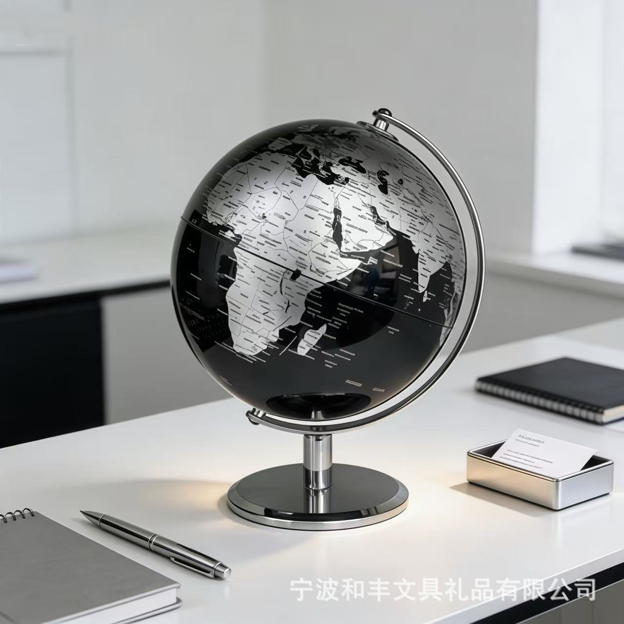Lazo de 20 cm - negro - bola plateada