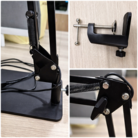 Lampe de bureau à LED avec loupe et pince, bras articulé réglable, grossissement 10X pour réparation, lecture et travaux de beauté