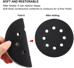 US Local Stock Ships In 24H Free Shipping USA 5 Inch Hook Loop Sanding Disc Soft Foam Interface Sander <strong>Buffer</strong> Backing Pad - Product Image 4
