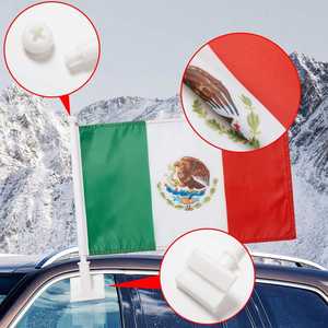 Drapeaux mexicains pour voitures, drapeau mexicain en polyester double face de 12 x 18 pouces, adapté aux voitures, aux maisons, aux chambres et aux jardins… - Product Image 4