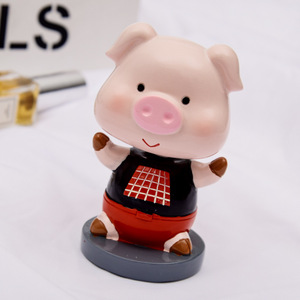 Estatua de cerdo de resina, personalizada, divertida, Cosplay, <span class=keywords><strong>Marval</strong></span>, personaje, cabeza de adoquín, Linda - Product Image 5