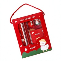 Ensemble de papeterie mignon pour enfants, six pièces, boîte cadeau pour fournitures scolaires, trousse à crayons, stylo, règle, ensemble pour étudiants