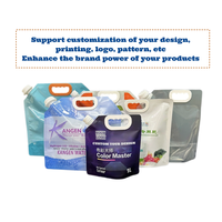 Sacs à bec verseur micro-ondables avec poignée pour détergent liquide vaisselle, conception personnalisée gratuite, 1 gallon (5 litres), pochette verticale pour bière