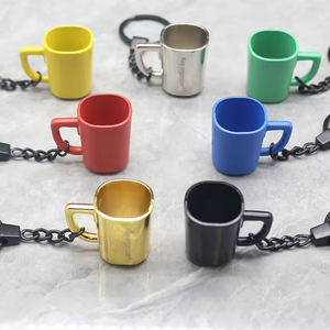 Wsnbwye <span class=keywords><strong>Mini</strong></span> cà phê lạnh Keychain cup DIY Anime 3D llaveros chaveiro kinh doanh thiết kế kim loại bong bóng trà ly Keychain - Product Image 2