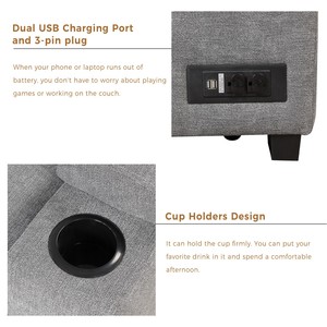 Modern Three Seat Fabric Convertible <b>Sofa</b> <b>Bed</b> Pull-Out Function 2-in-1 L-Shape <b>Storage</b> Ottoman Villa Living Room Bedroom Hotel - Product Image 5