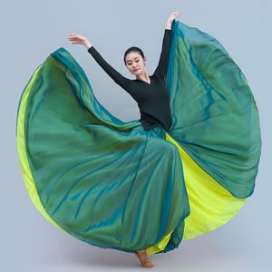 <span class=keywords><strong>Jupe</strong></span> <span class=keywords><strong>longue</strong></span> de danse orientale à effet dégradé de couleur flamme, 720 cm de diamètre, pour spectacle de danse de salon - Product Image 3