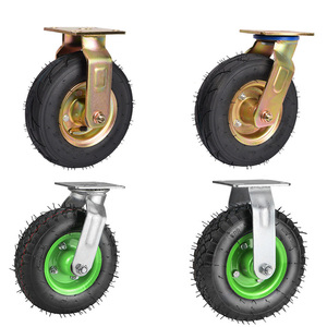 Heavy Duty Roda <span class=keywords><strong>Caster</strong></span> 250-4 e 350-4 Roda de Borracha Pneumática 8/10 POLEGADA Fixa Giratória Placa <span class=keywords><strong>Caster</strong></span> OEM Apoiado Workshops - Product Image 1
