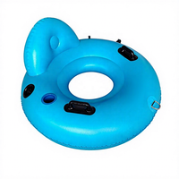 Bouée de rivière gonflable en PVC avec dossier, porte-gobelet et crochet de pêche pour adultes - Flottant pour piscine, impression personnalisée