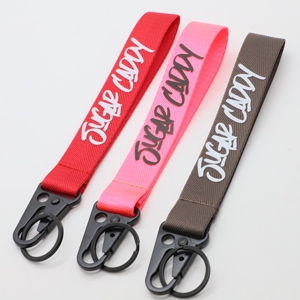 Custom Printed Short Wrist <b>Lanyard</b> With Heavy Duty Carabiner Durable Key <b>Lanyard</b> for Cafe Staff & Customer Giveaways - Product Image 1