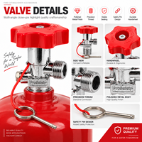 Vanne d'extincteur à CO2 sur chariot certifiée CE en laiton avec disque de rupture pour usage industriel, service OEM