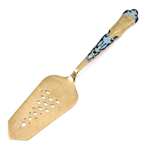 Luxury Blue Designer Cake Server With Vintage Style Perfect <b>For</b> Wedding Parties And Special Occasions Handcrafted Flatware - Product Image 1