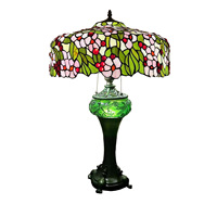 Vente flash APCITL Lampe de table en verre LED avec base lumineuse en verre teinté rouge antique de 18 pouces pour salon