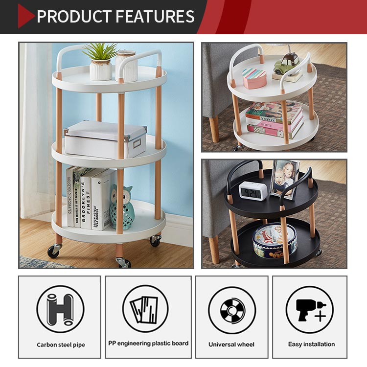 3 Tier Plastic Kitchen Vegetable Rack Storage Cart Household