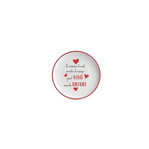 Assiette à dessert en céramique 28cm avec slogan italien pour les amateurs de sucreries - Product Image 1