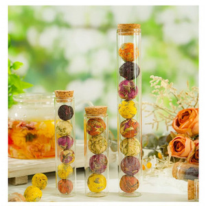 Wholesale 8 PCs Beautiful Natural <b>Mini</b> 5g Flower Balls Blooming Dried Tea Gift Glass Tubes Jasmine Rose Hibiscus Flowering Ball - Product Image 2