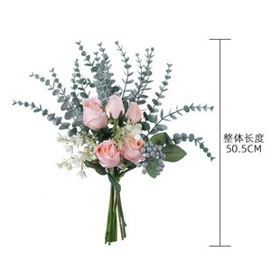ช่อดอกกุหลาบประดิษฐ์ CallaFloral สีชมพูพีช งานแฮนด์เมด สำหรับตกแต่งงานแต่งงาน รุ่น 1053 - Product Image 4